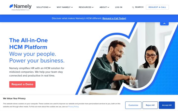 Screenshot of namely.com