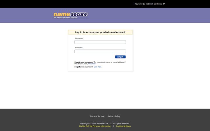 Képernyőkép: namesecure.com