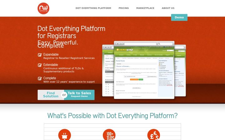 Screenshot of namewrap.com