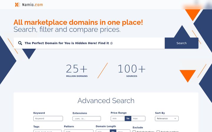 Screenshot of namio.com