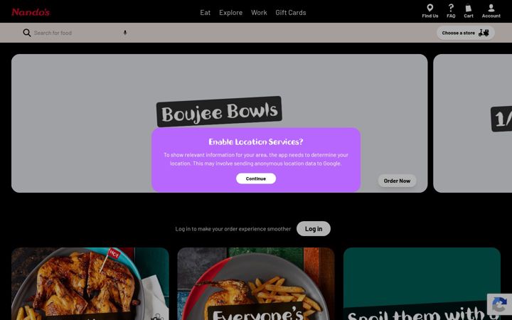 Screenshot of nandos.co.za