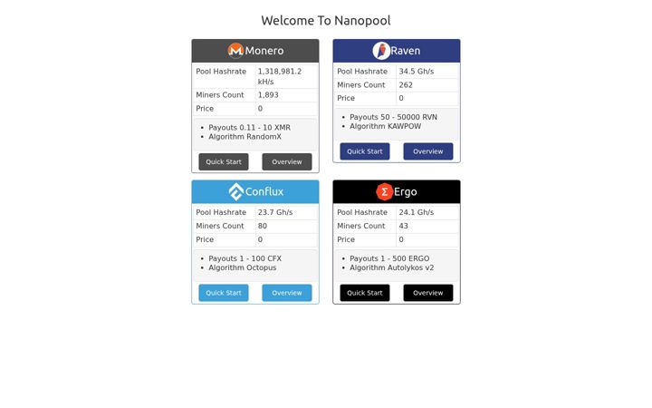 Zrzut ekranu nanopool.org