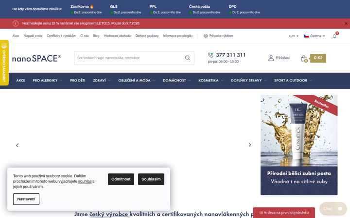 Screenshot von nanospace.cz