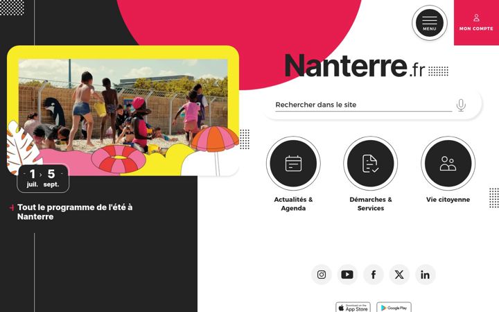 Screenshot of nanterre.fr