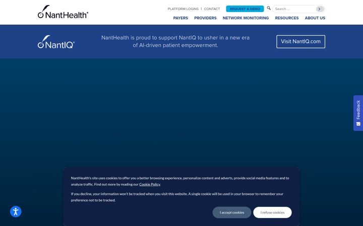 Snímek obrazovky nanthealth.com