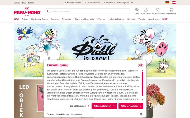 Screenshot of nanu-nana.de