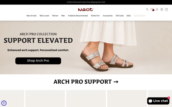 Screenshot of naot.com