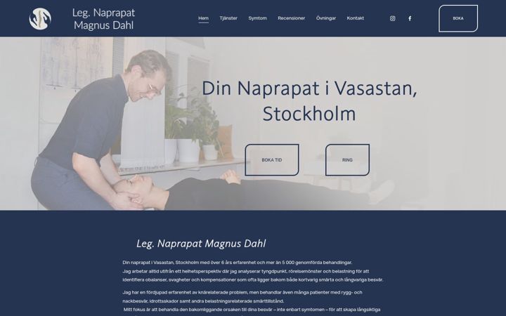 Skjámynd af naprapatmagnus.se