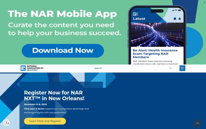 Screenshot of nar.realtor