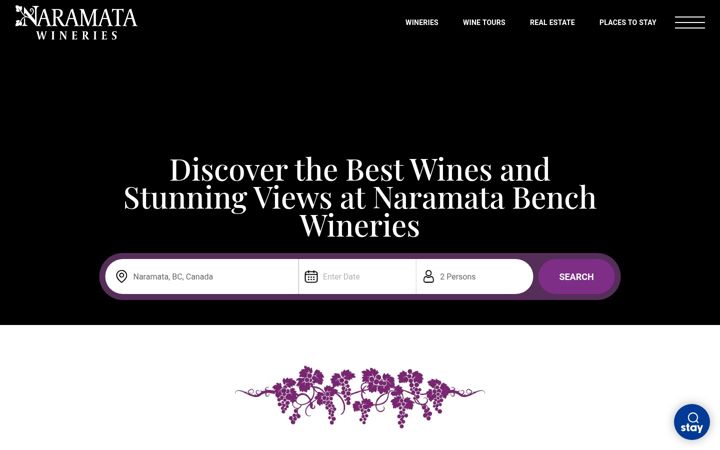 Screenshot of naramatawineries.com