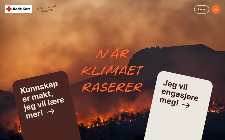 Kuvakaappaus sivustosta narklimaetraserer.no