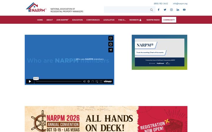 Screenshot van narpm.org