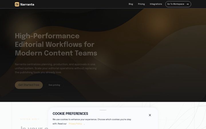 Screenshot of narranta.com