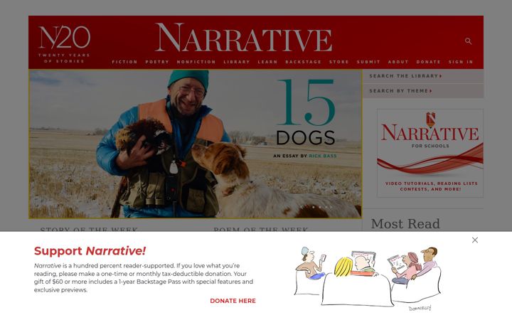 Screenshot of narrativemagazine.com