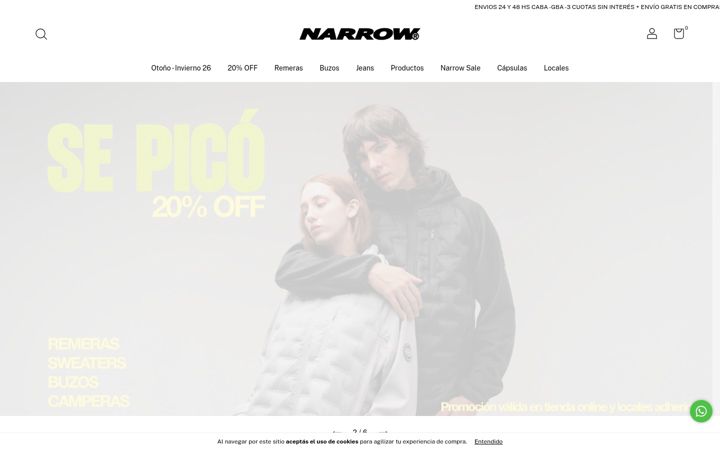 Screenshot of narrowjeans.com.ar