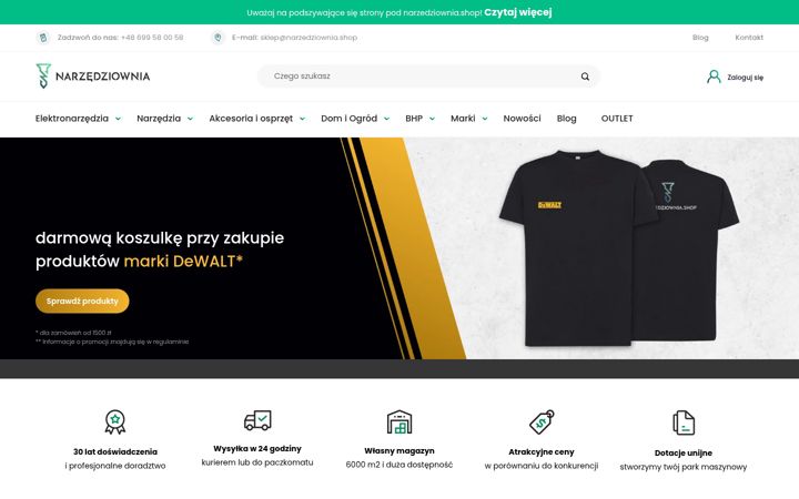 Képernyőkép: narzedziownia.shop