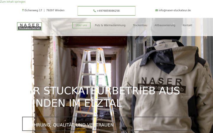 Skjámynd af naser-stuckateur.de