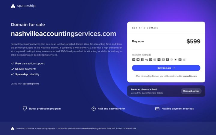 Kuvakaappaus sivustosta nashvilleaccountingservices.com