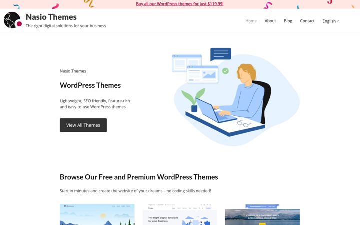 Screenshot of nasiothemes.com