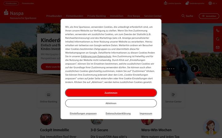 Screenshot of naspa.de