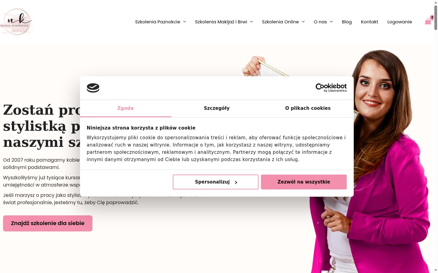 Képernyőkép a bármilyen interakció előtt megjelenő hozzájárulási bannerről