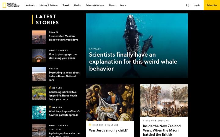 Screenshot of natgeo.com