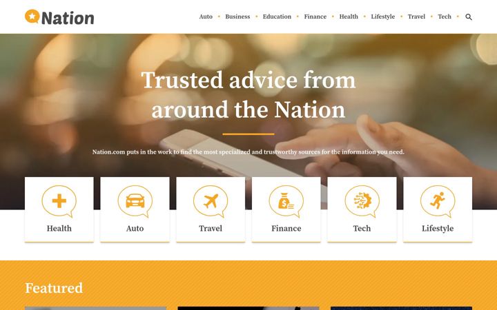 Screenshot of nation.com