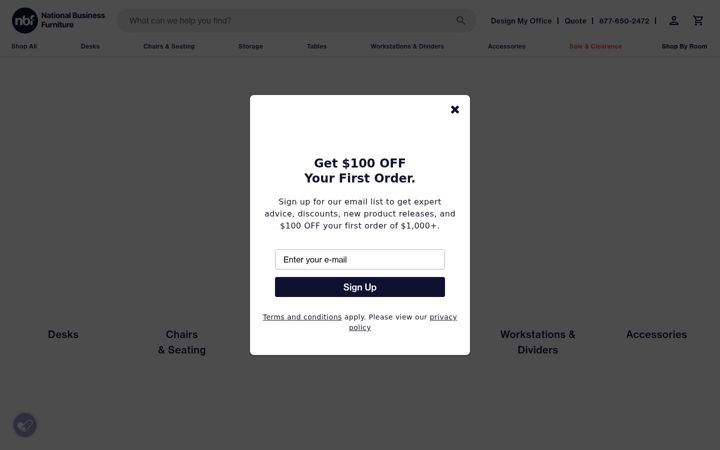 Screenshot of nationalbusinessfurniture.com