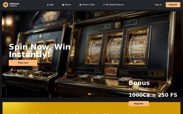 Skærmbillede af nationalcasinoslots.com