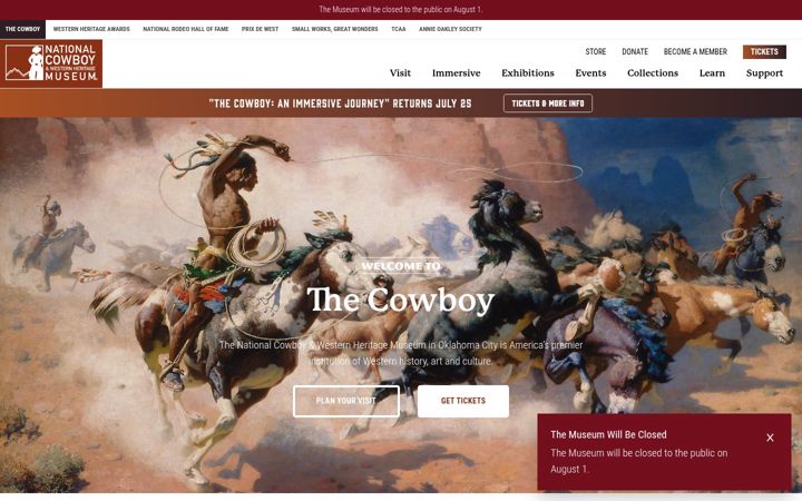 Screenshot of nationalcowboymuseum.org
