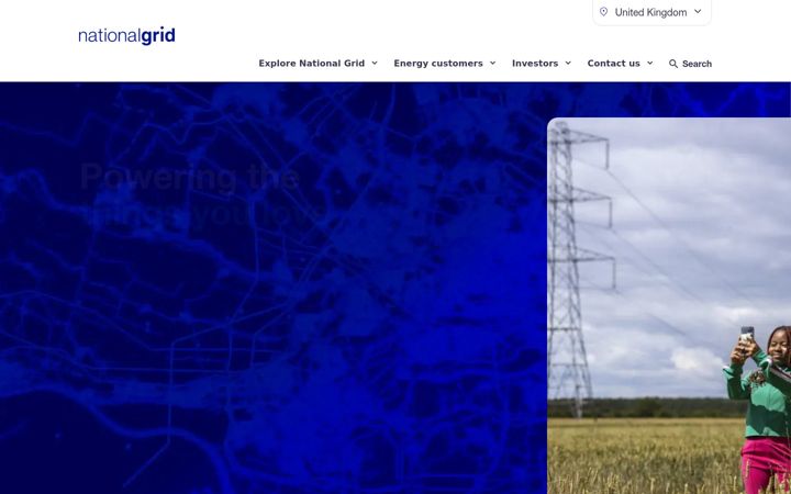 Ekraanipilt saidist nationalgrid.com