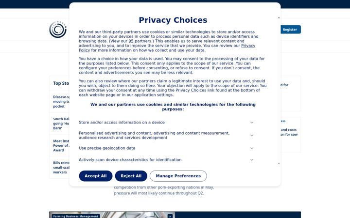 Screenshot of nationalhogfarmer.com
