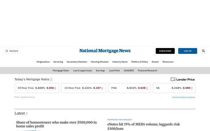 Screenshot of nationalmortgagenews.com