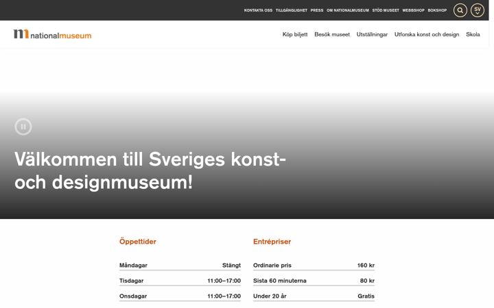 Screenshot of nationalmuseum.se