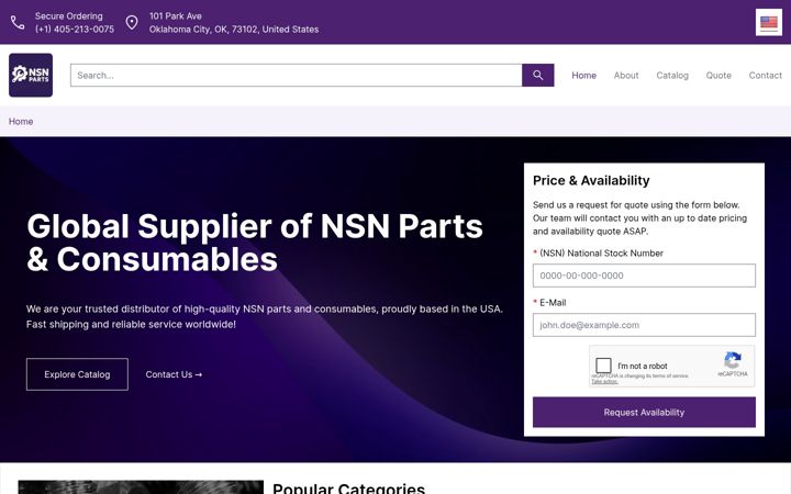 Screenshot di nationalstocknumber.parts