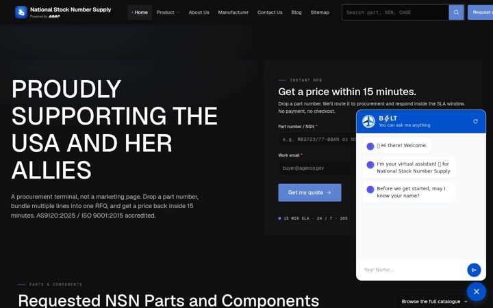 Screenshot of nationalstocknumbersupply.com