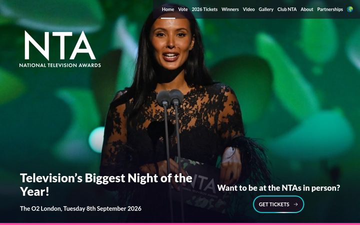 Screenshot of nationaltvawards.com