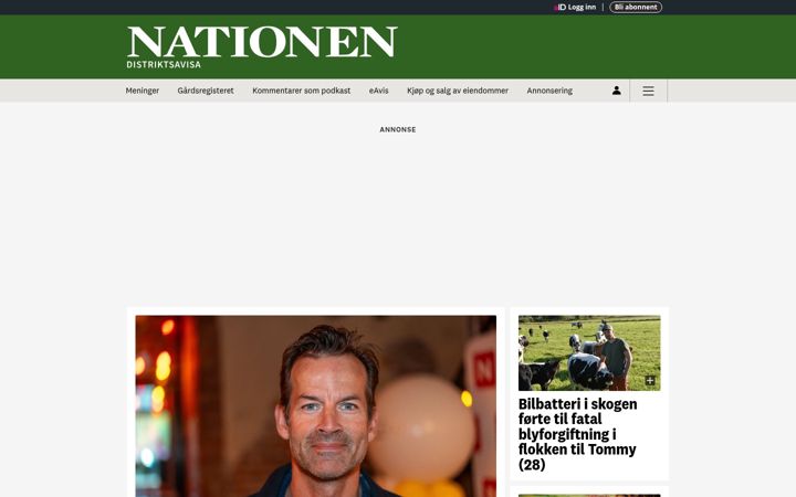 Screenshot of nationen.no
