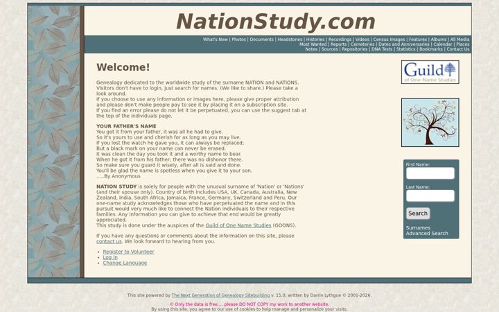 Screenshot of nationstudy.com