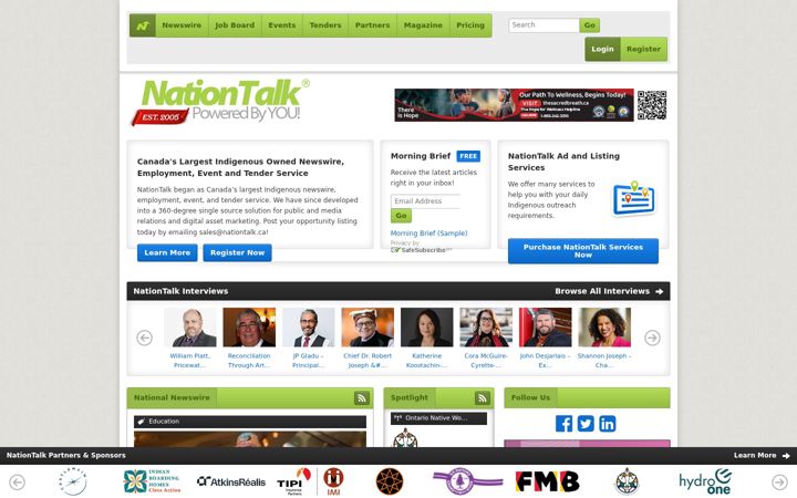 Screenshot of nationtalk.ca