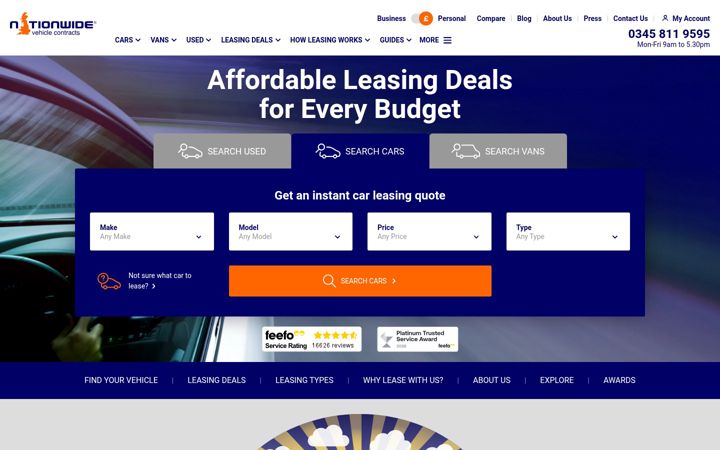 Screenshot of nationwidevehiclecontracts.co.uk