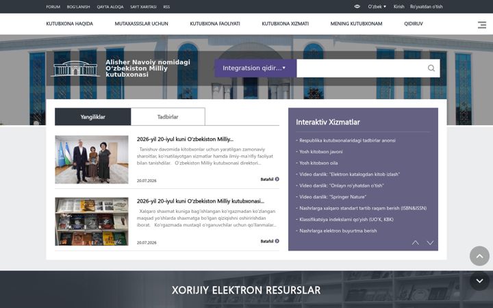 Screenshot of natlib.uz