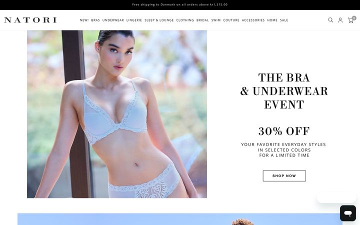 Screenshot of natori.com