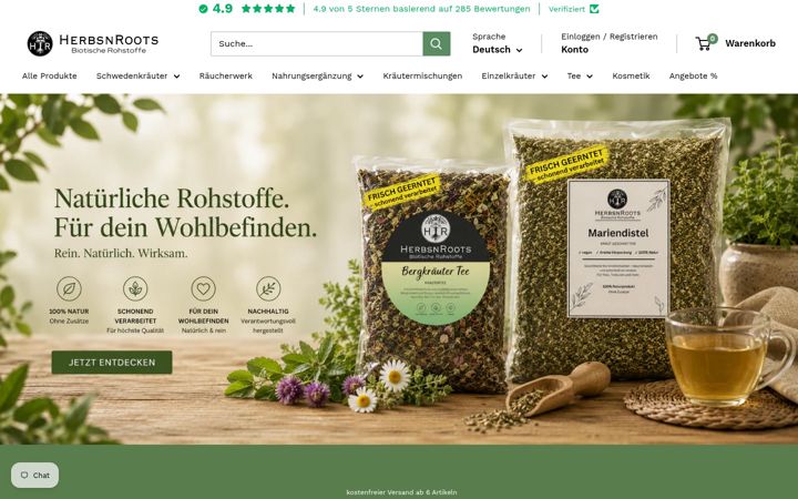 Screenshot of natur100.com