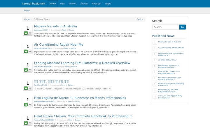 Screenshot of natural-bookmark.com
