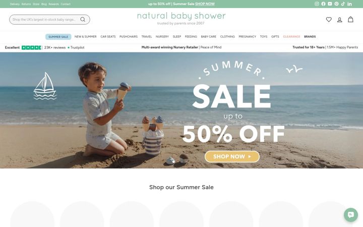 Screenshot of naturalbabyshower.co.uk