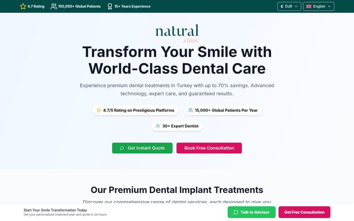 Zrzut ekranu naturalclinic.net