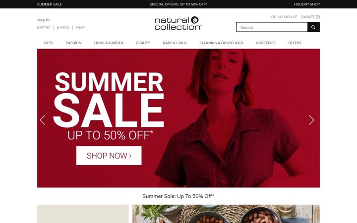 Screenshot of naturalcollection.com