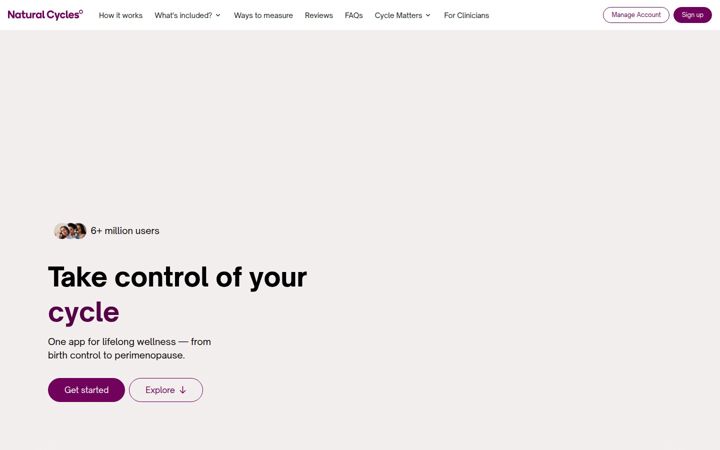 Screenshot von naturalcycles.com