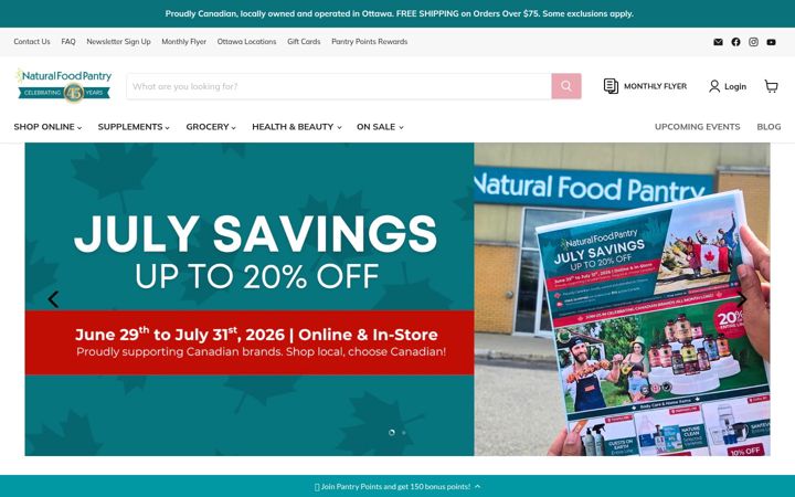 Screenshot of naturalfoodpantry.ca